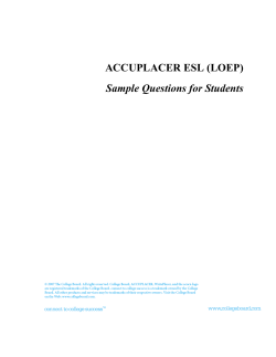 (LOEP) Sample Questions for Students