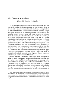 On Constitutionalism