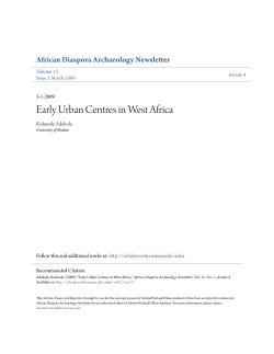 Early Urban Centres in West Africa