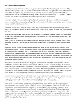 Paul`s journey into learning French