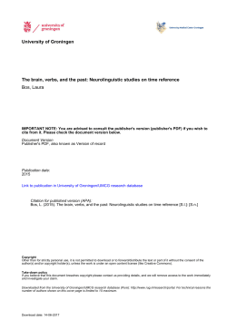 The brain, verbs, and the past: Neurolinguistic studies on time