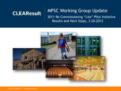 MPSC Working Group Update