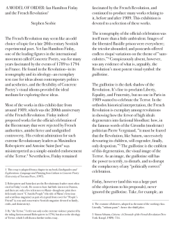 A MODEL OF ORDER: Ian Hamilton Finlay and the French