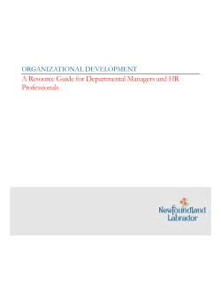 Organizational Development: A Resource Guide for Departmental