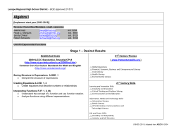 Algebra I Unit 6 Exponential Functions