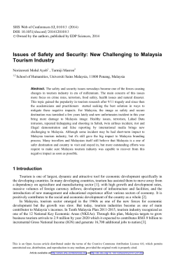 Issues of Safety and Security: New Challenging to Malaysia Tourism