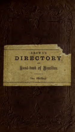 Brown`s Hamilton directory for 1855