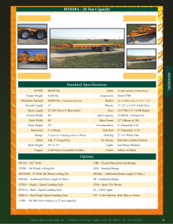 Standard Specifications Options