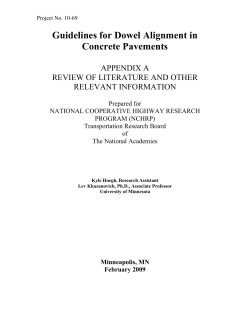 Guidelines for Dowel Alignment in Concrete Pavements