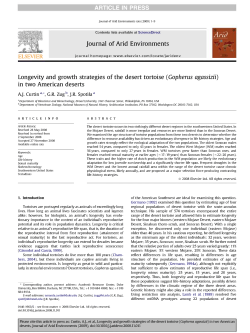 Longevity and growth strategies of the desert tortoise (Gopherus