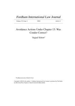 Avoidance Actions Under Chapter 15: Was Condor Correct?