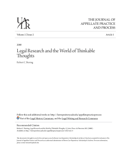Legal Research and the World of Thinkable Thoughts