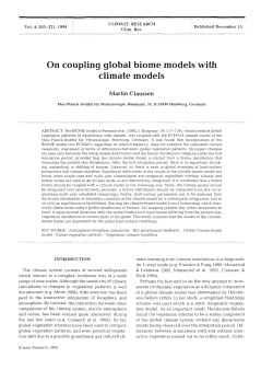 On coupling global biome models with climate models
