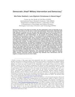 Democratic Jihad? Military Intervention and Democracy1