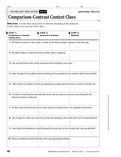 Comparison-Contrast Context Clues