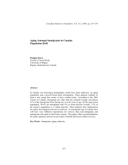 Aging Amongst Immigrants in Canada