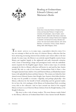 Reading at Godmersham: Edward`s Library and Marianne`s Books