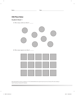 CBA Place Value Student Sheet 1