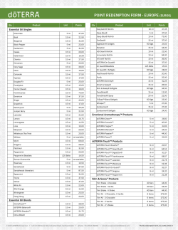 POINT REDEMPTION FORM - EUROPE (EUROS)