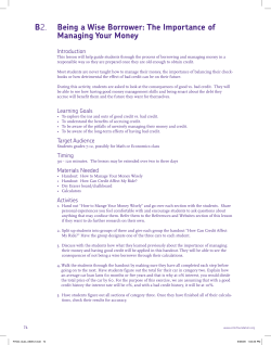 Being a Wise Borrower: The Importance of Managing Your Money B2.