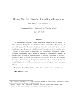 Keeping Your Story Straight: Truthtelling and Liespotting