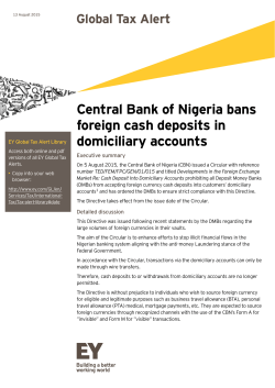 Central Bank of Nigeria bans foreign cash deposits in