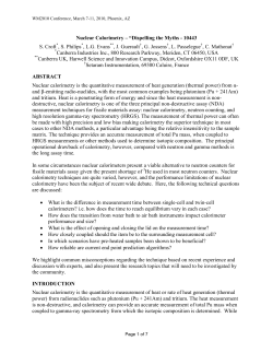 Nuclear Calorimetry – “Dispelling the Myths