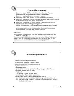 Protocol Programming Protocol Implementation