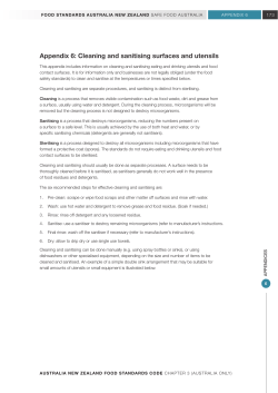 Appendix 6 &ndash; Cleaning and sanitising surfaces and utensils [PDF
