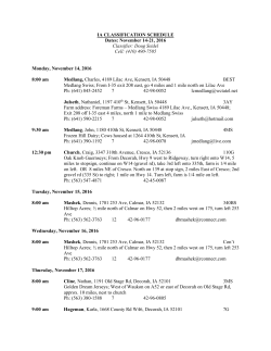 IA CLASSIFICATION SCHEDULE Dates: November 14