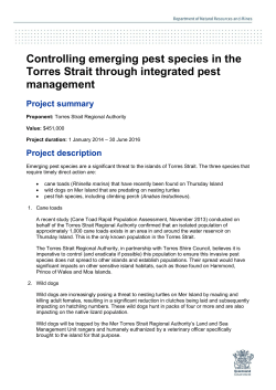 Controlling emerging pest species in the Torres Strait through