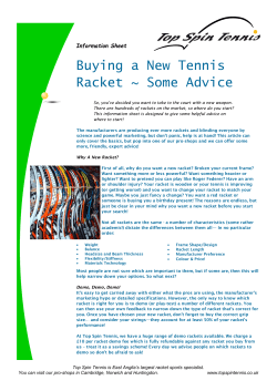 Buying a New Tennis Racket ~ Some Advice