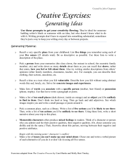 Prompts to Generate Ideas
