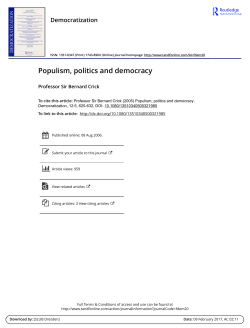 Populism, politics and democracy