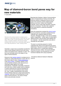 Map of diamond-boron bond paves way for new materials