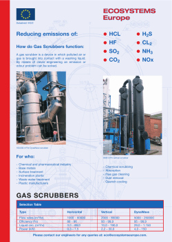 HCL &bull; HF &bull; SO2 &bull; CO2 &bull; H2S &bull; CL2 &bull; NH3 &bull; NOx