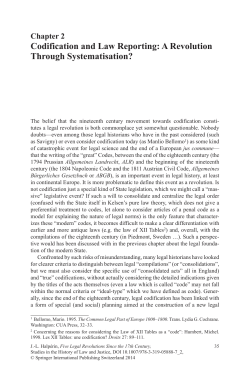 Codification and Law Reporting: A Revolution Through