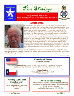 April 2015 - Texas SAR