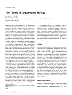 The Theory of Conservation Biology