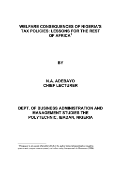 The Welfare Consequences of Tax Policies in Nigeria