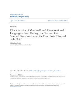 Characteristics of Maurice Ravel`s Compositional Language as