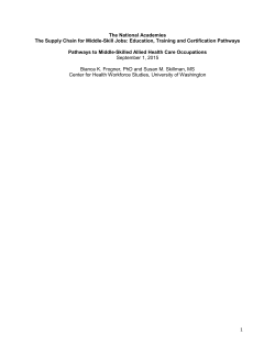 Pathways to Middle-Skill Allied Health Care Occupations
