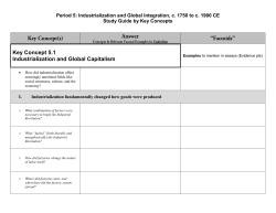 Key Concept 5.1 Industrialization and Global