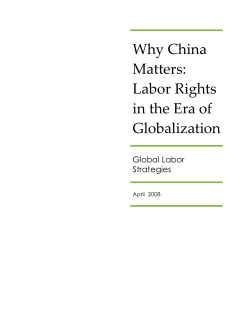 Why China Matters: Labor Rights in the Era of Globalization