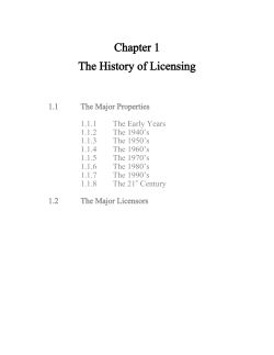 Chapter 1 The History of Licensing