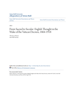 From Sacred to Secular - eRepository @ Seton Hall