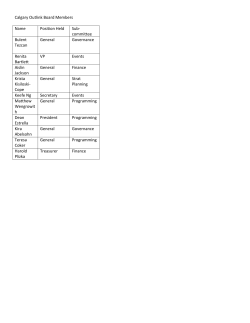 Calgary Outlink Board Members Name Position Held Sub