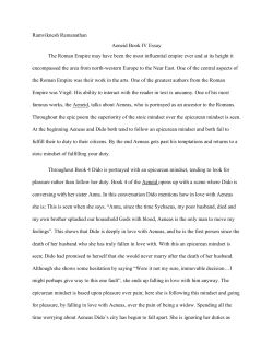 Ramviknesh Ramanathan Aeneid Book IV Essay The Roman