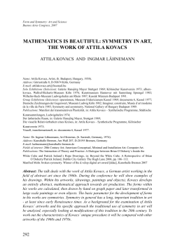 MATHEMATICS IS BEAUTIFUL: SYMMETRY IN ART, THE wORK