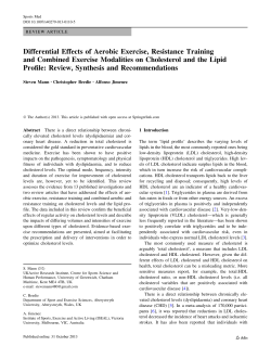 Differential Effects of Aerobic Exercise, Resistance Training and